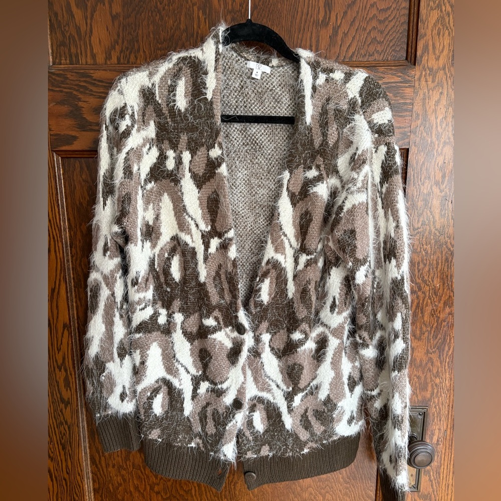 B. P. camo cardigan